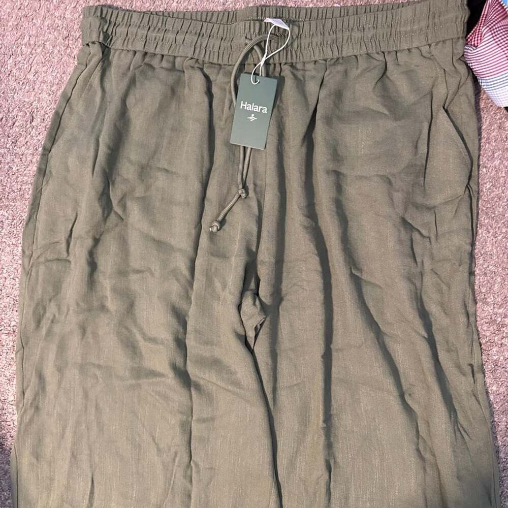 Halara Wide Leg Pants Size 2X Olive Green Casual